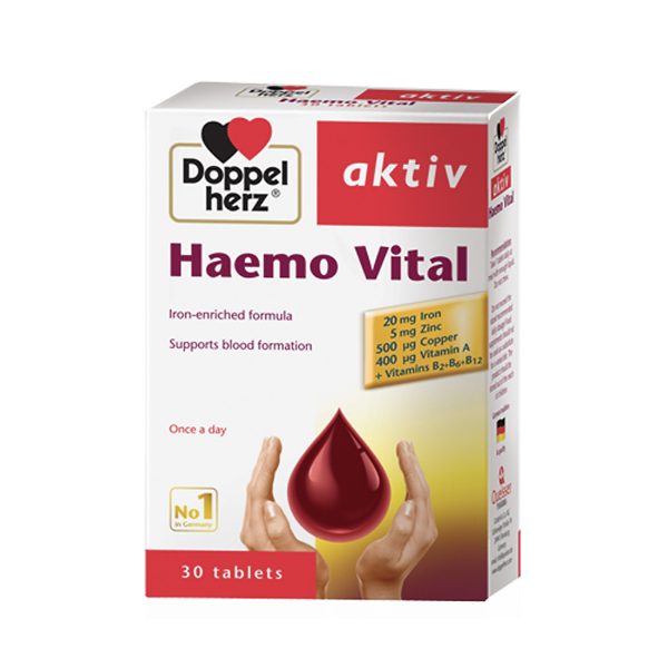 Doppelherz Haemo Vital 30 viên - Bổ sung SẮT và các VITAMIN thiết yếu cho quá trình tạo máu