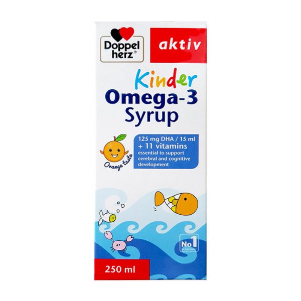 Doppelherz Aktiv Kinder Omega-3 Syrup - Giúp trẻ THÔNG MINH và phát triển toàn diện