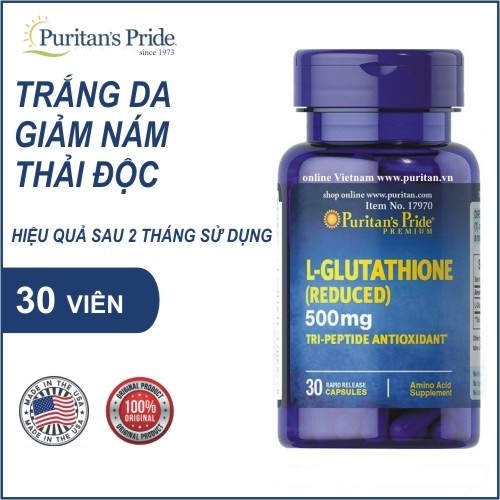 L-Glutathione 500mg - Viên uống trắng da, giải nám, thải độc cơ thể 