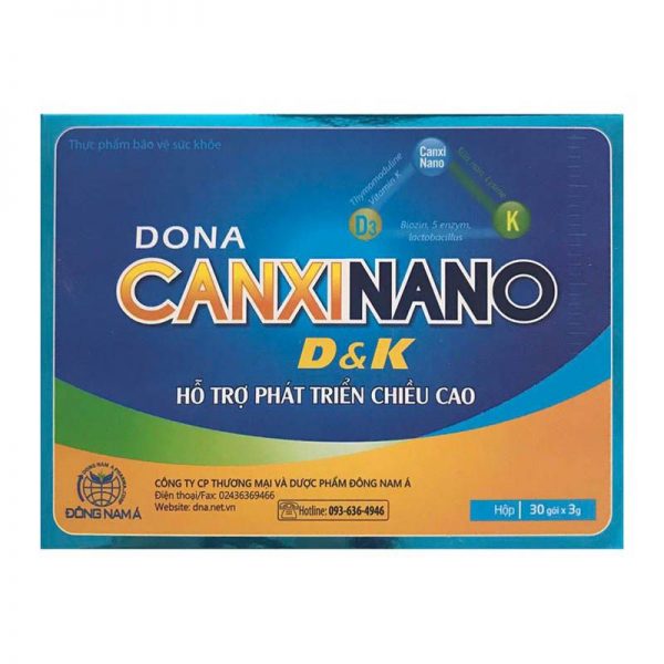 Thực phẩm chức năng CANXINANO D&K 3gx30 gói - Hỗ trợ TĂNG TRƯỞNG CHIỀU CAO, giúp XƯƠNG RĂNG CHẮC KHỎE