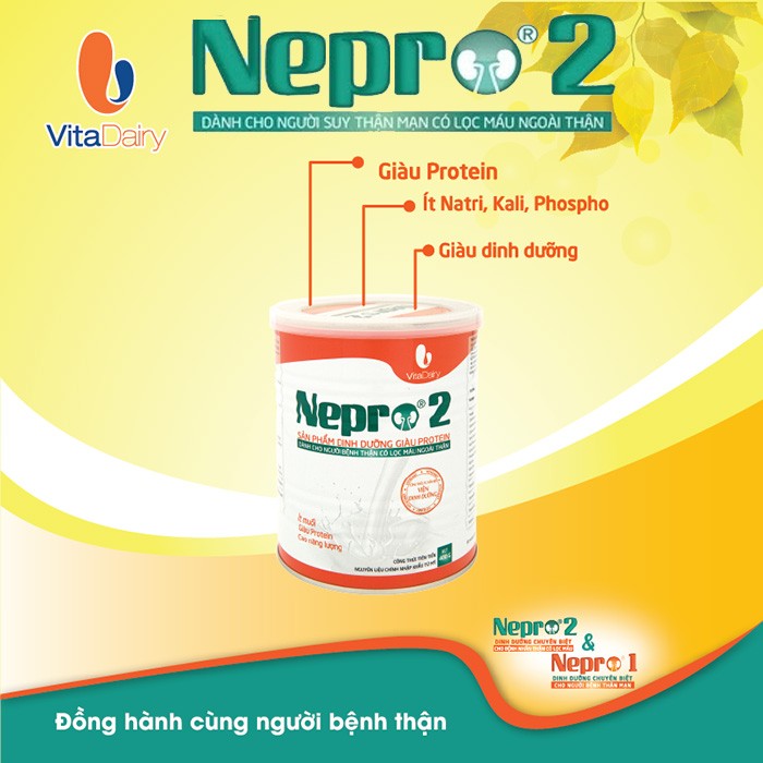Sữa Nepro 2 - Dinh dưỡng đặc chế cho người bệnh thân có lọc máu ngoài thận