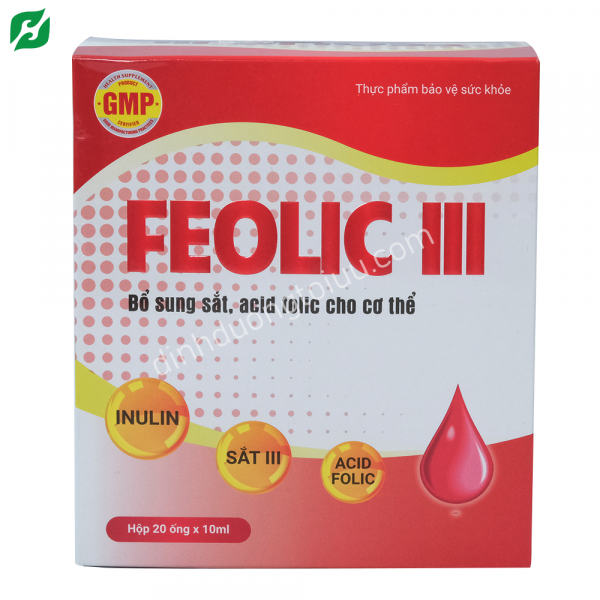 FEOLIC III 150 mg - Thực phẩm chức năng BỔ SUNG SẮT VÀ VITAMIN NHÓM B cho NGƯỜI THIẾU MÁU THIẾU SẮT