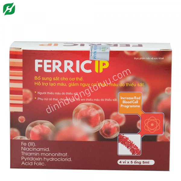 FERRIC IP 50mg (Hộp 20 ống) - Thực phẩm chức năng BỔ SUNG SẮT, HỖ TRỢ TẠO MÁU