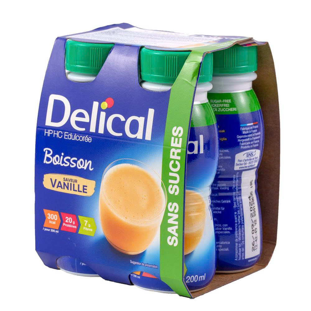 Lactalis Nutrition Santé – Delical Boisson HP HC Edulcorée Vanille/Cafe – Chai 200ml
