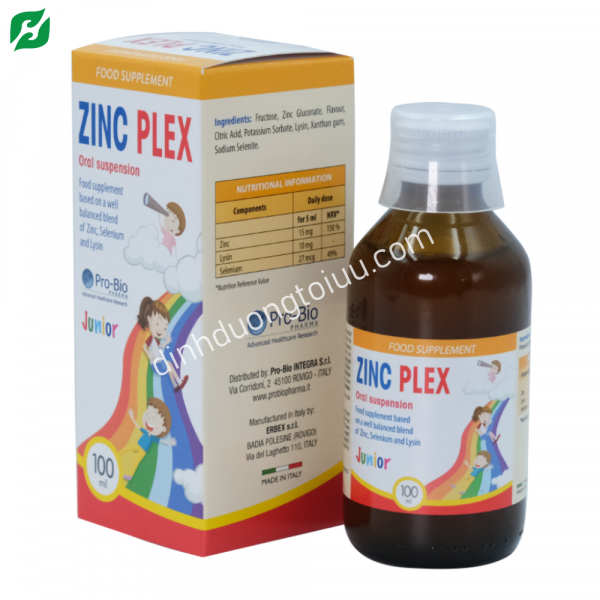 Thực phẩm bổ sung kẽm ZINC PLEX 100ml - Tăng đề kháng, kích thích tiêu hóa, giúp trẻ ăn ngon miệng
