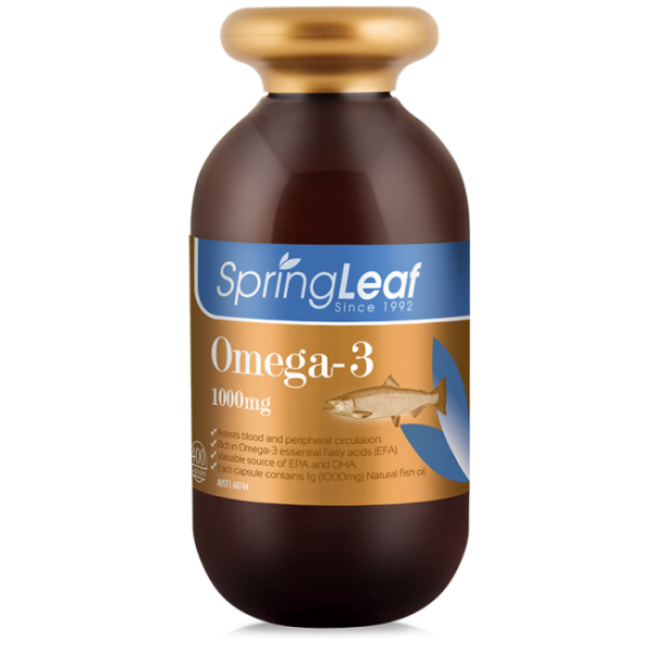 Viên uống Spring Leaf Omega-3 1000mg (200 viên) - Tăng cường chức năng của mắt, não bộ và tim mạch