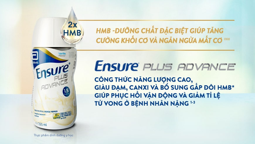 Sữa Ensure Plus Advance có chứa HMB, dưỡng chất tối ưu cho khối cơ