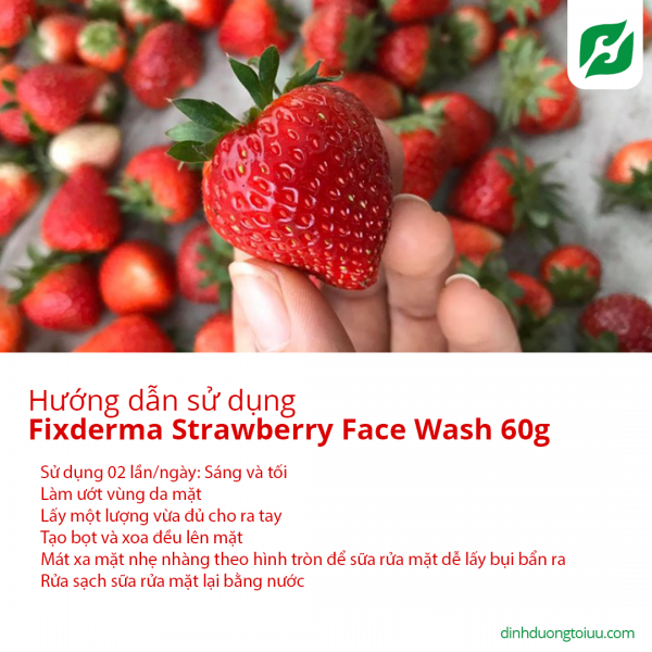 Fixderma Strawberry Face Wash 60g - Sữa rửa mặt dâu tây trẻ hóa làn da