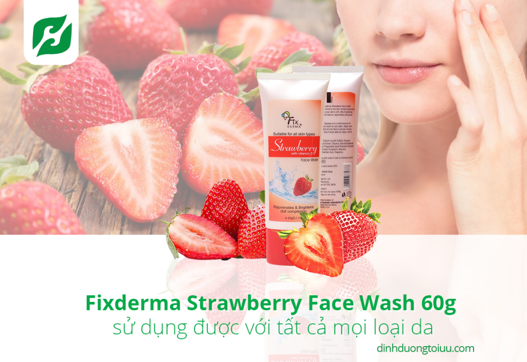 Fixderma Strawberry Face Wash 60g sử dụng được với tất cả mọi loại da