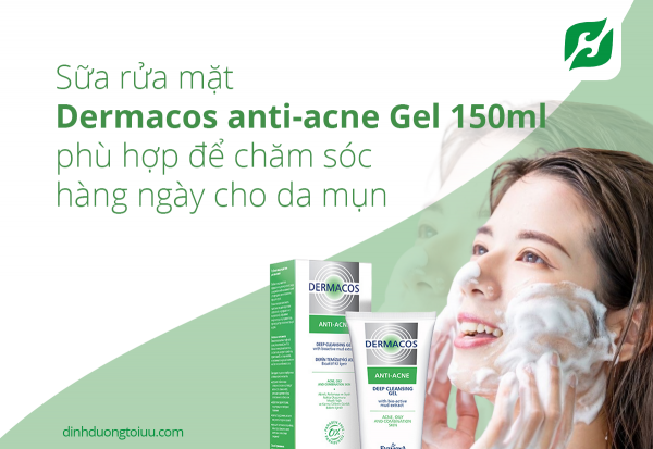 Sữa rửa mặt Dermacos anti-acne Gel 150ml phù hợp để chăm sóc hàng ngày cho da mụn