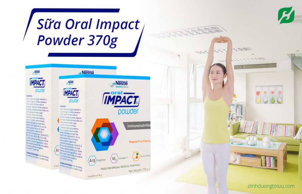 Sữa Oral Impact Powder 370g bổ sung acid amin Arginine cần thiết cho sự lành vết thương, củng cố và tạo dựng khối cơ vững chắc