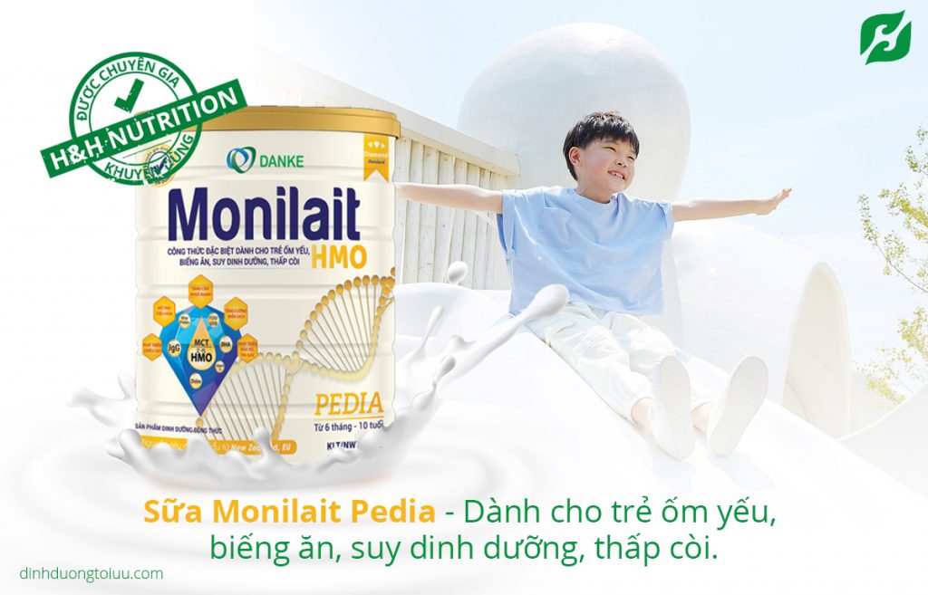 Sữa Monilait Pedia- Dành cho trẻ ốm yếu, biếng ăn, suy dinh dưỡng, thấp còi