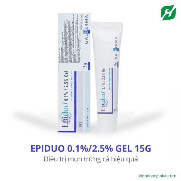 Gel trị mụn trứng cá Epiduo 0.1%/2.5% gel 15g