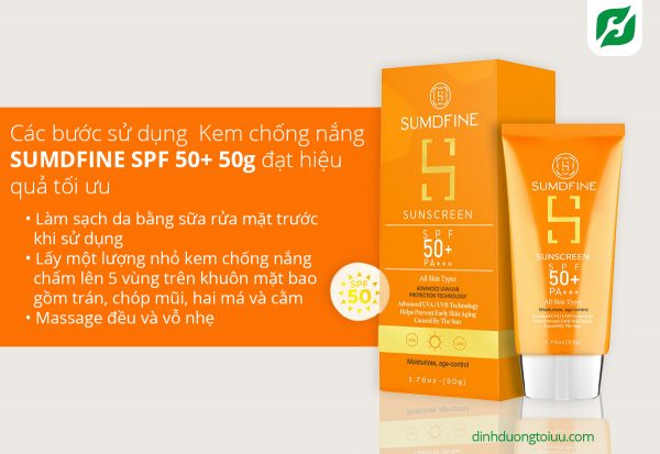 Hướng dẫn sử dụng kem chống nắng Sumdfine Sunscreen SPF 50+ 50g đúng cách