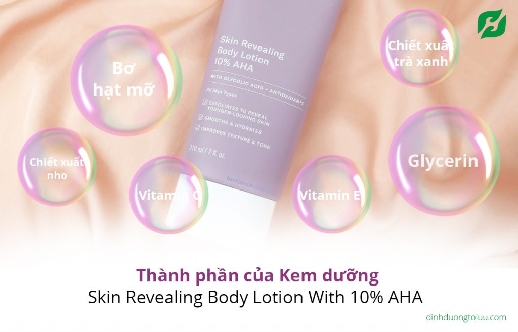 Thành phần của Kem dưỡng Skin Revealing Body Lotion With 10% AHA