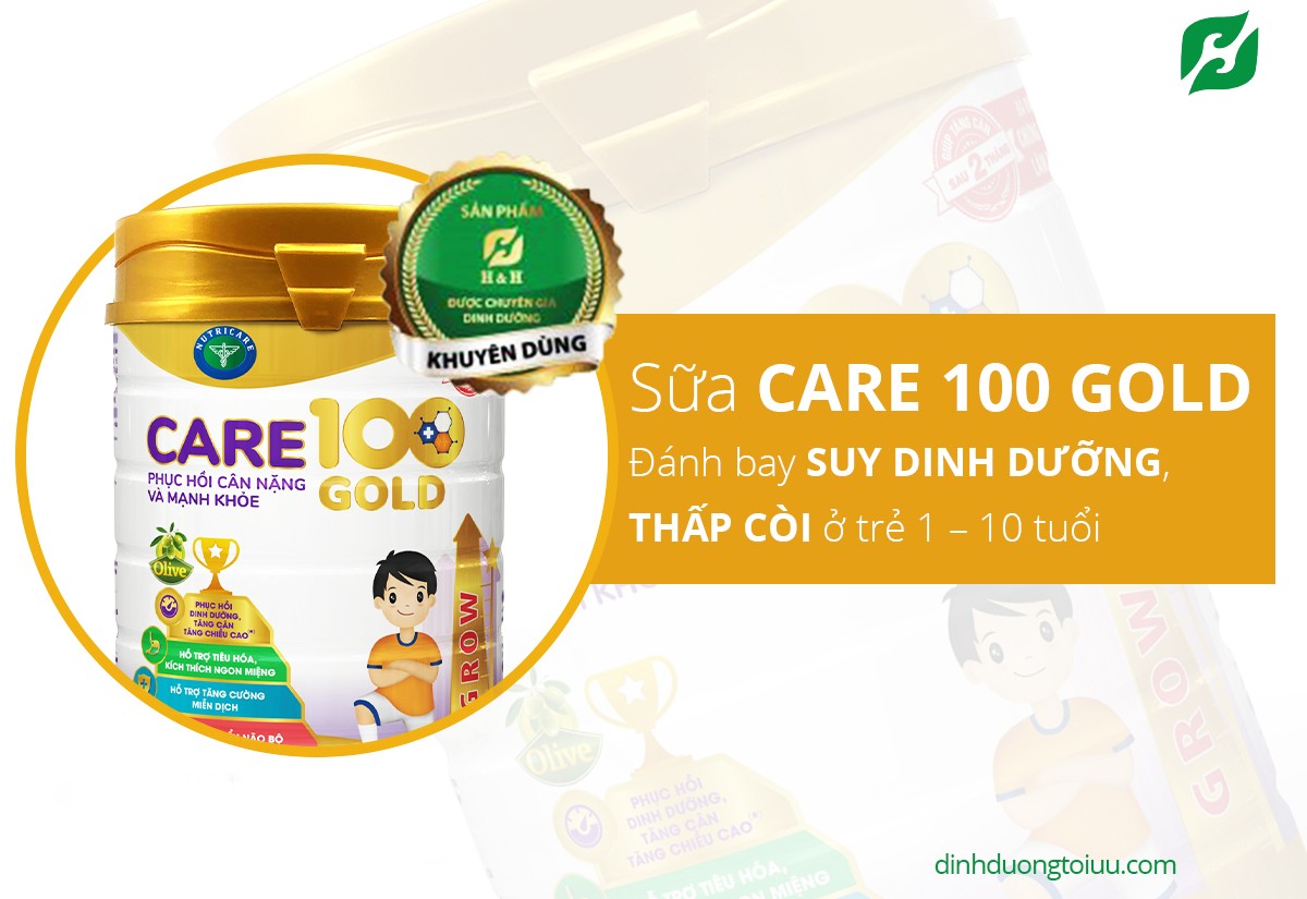 Sữa CARE 100 GOLD – Đánh bay SUY DINH DƯỠNG, THẤP CÒI ở trẻ 1 – 10 tuổi