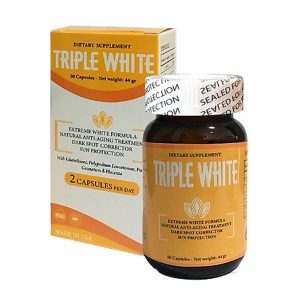 Viên uống trắng da Triple White 50 Capsules – Chống nắng nội sinh cùng Glutathione