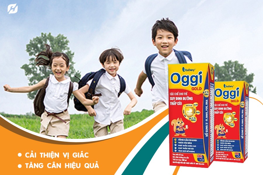 Sữa Vitadairy Oggi Gold 110ml, 180ml - Dinh dưỡng cho trẻ nhẹ cân, thấp còi.