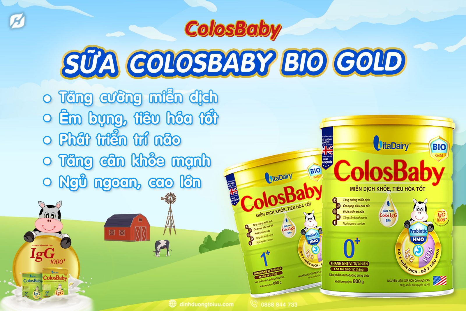 ColosBaby Bio Gold và công dụng nổi bật dành riêng cho trẻ đến từ công ty VitaDairy