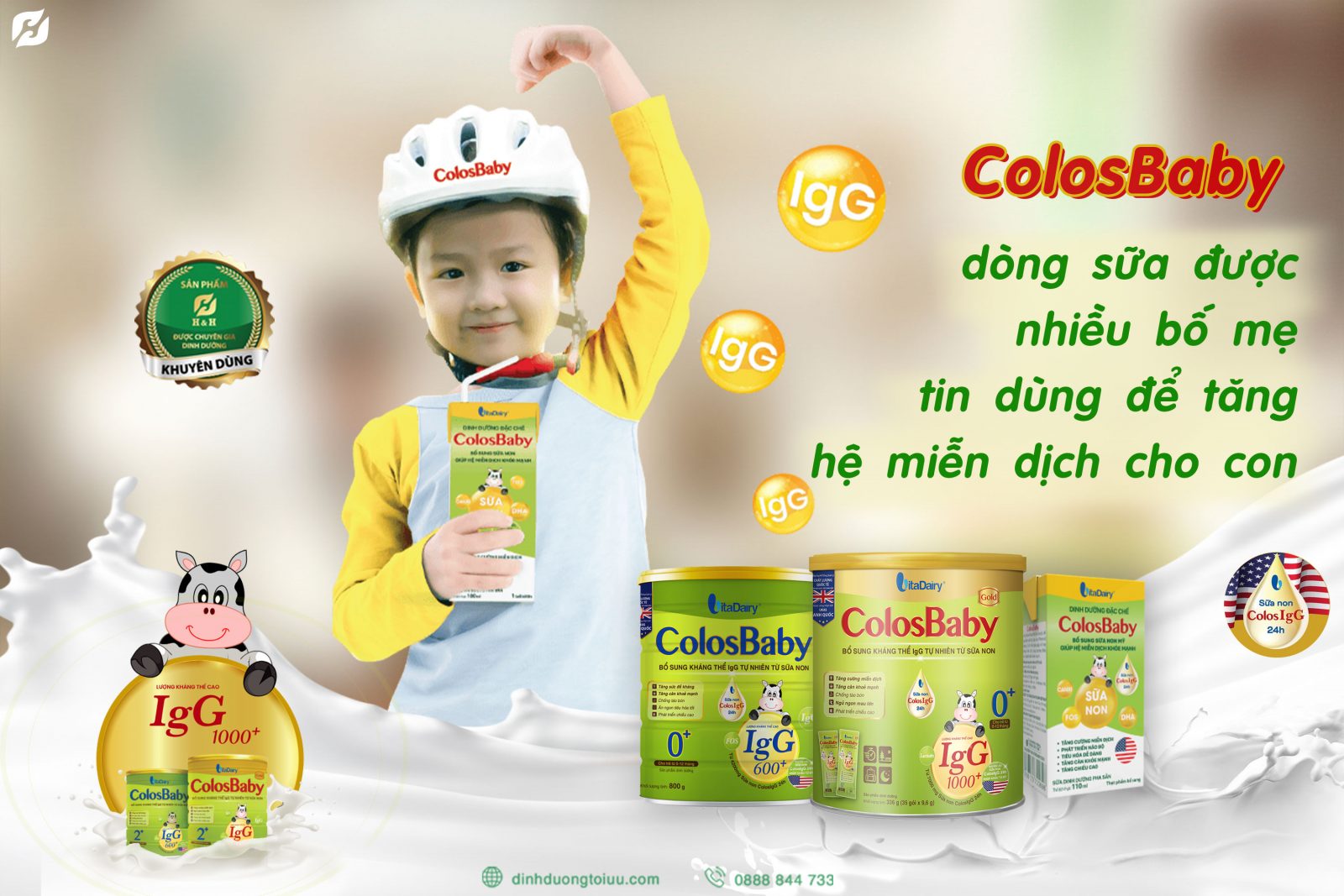 ColosBaby, dòng sữa được nhiều bố mẹ tin dùng để tăng hệ miễn dịch cho con tại H&H Nutrition