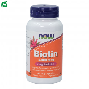 Biotin 5000 mcg Now – Viên uống đẹp da, tóc, móng, ổn định đường huyết
