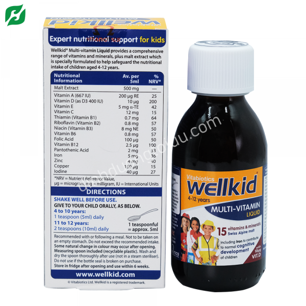 Wellkid Multi-vitamin Liquid - Siro bổ sung khoáng chất cần thiết cho trẻ