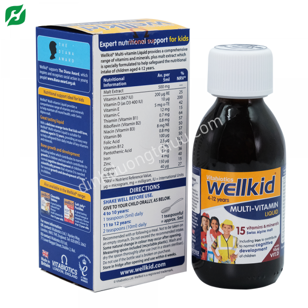 Wellkid Multi-vitamin Liquid - Siro bổ sung khoáng chất cần thiết cho trẻ