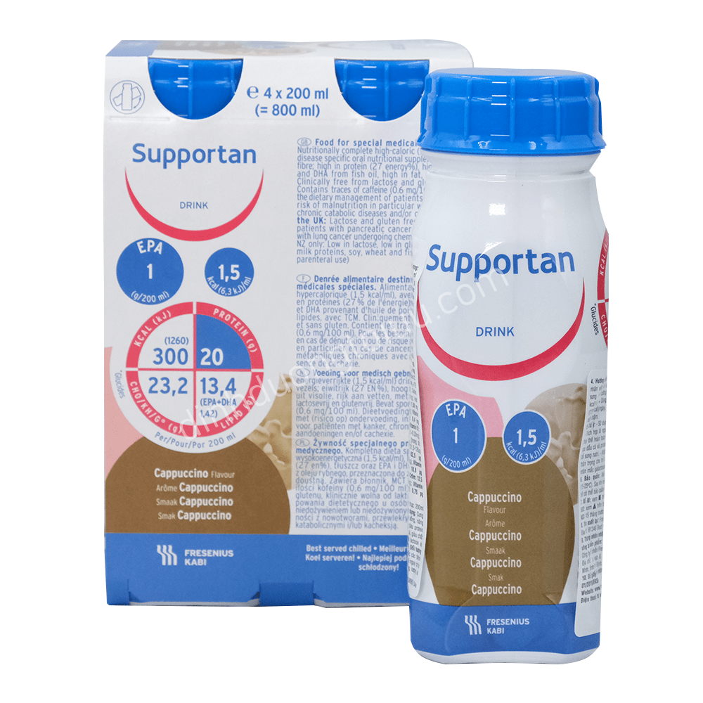 (Thùng 6 lốc) Sữa SUPPORTAN DRINK (200ml) – Dinh dưỡng vàng cho bệnh nhân UNG THƯ