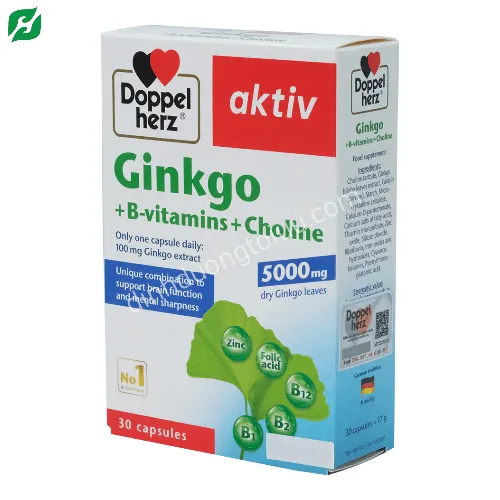 Viên uống Doppelherz Ginkgo + Vitamin B + Choline – Tăng cường tuần hoàn não, cải thiện trí nhớ